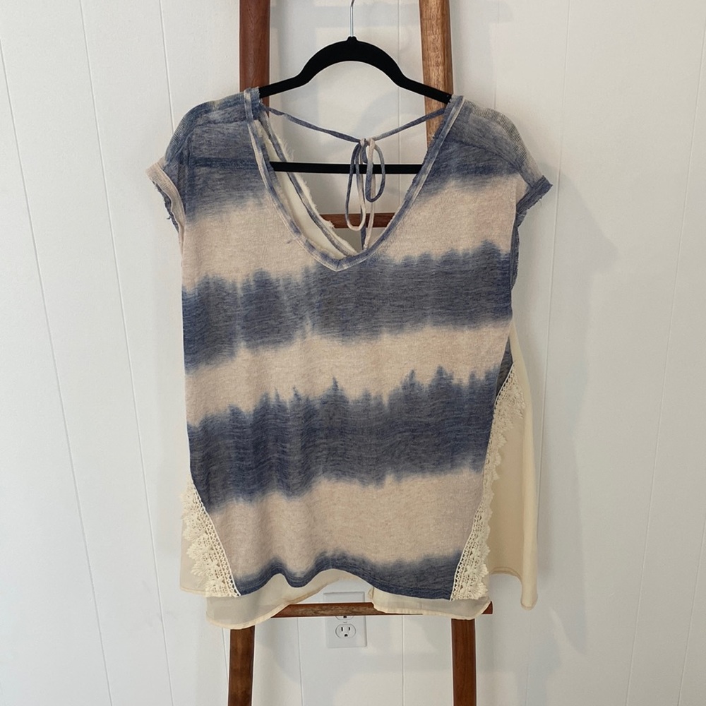 Flowy Blue and White Top